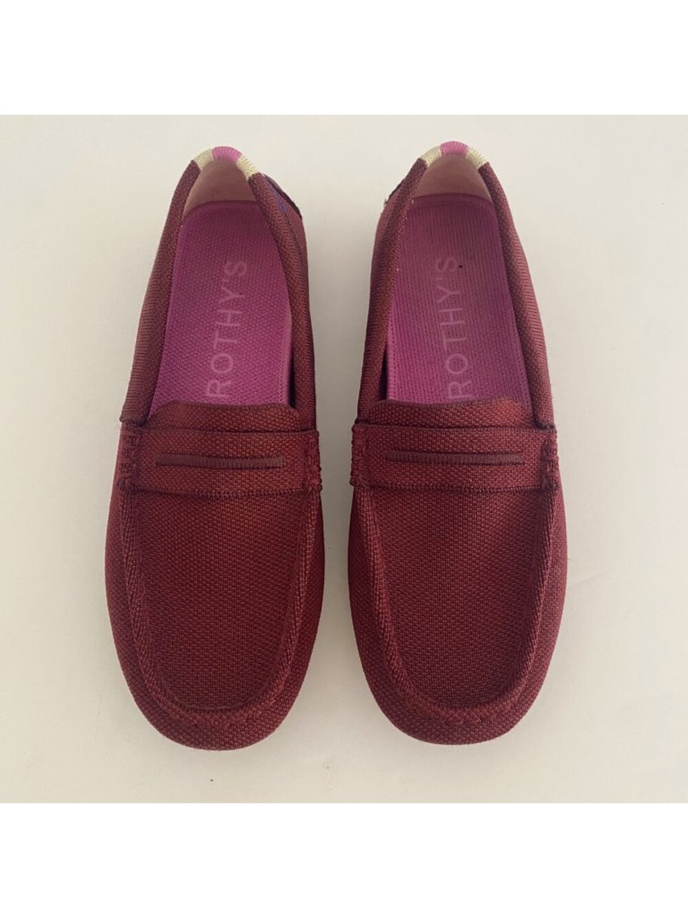 Rothy's Daily Driver Loafers Flats Shoes Red Purple